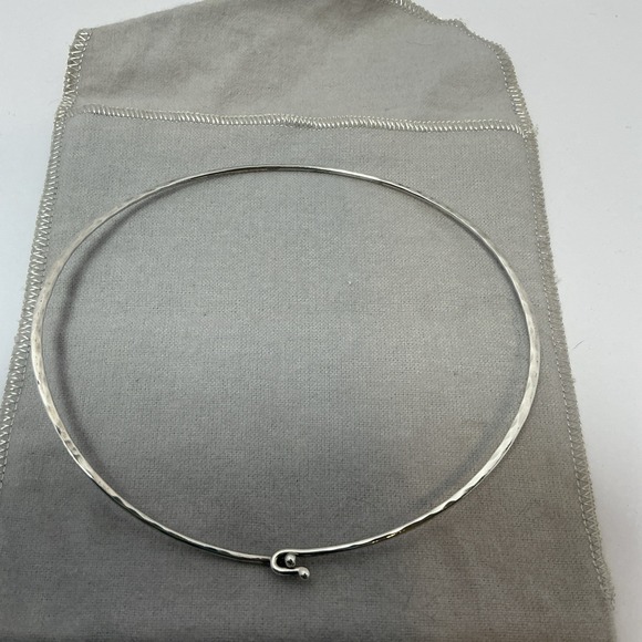 VTG James Avery Retired Sterling Silver Hook On Choker Necklace w Original Pouch - Picture 2 of 5